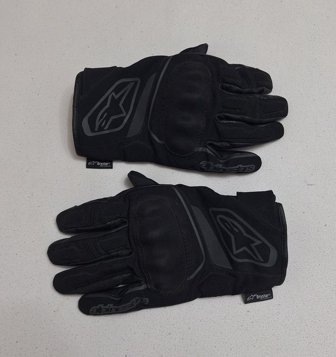 Manusi Alpinestars Syncro Drystar din piele naturală si carbon, cu protecții, negre, Marime XL pt. bărbați