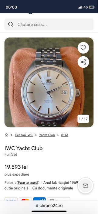 Ceas IWC Yacht Club, vintage.