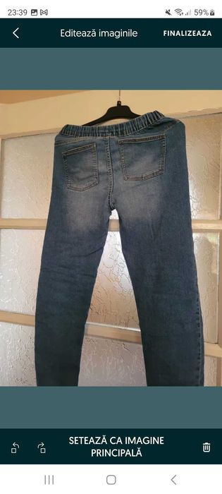Pantaloni copii varsta 11-12 ani, culoarea albastru șters.