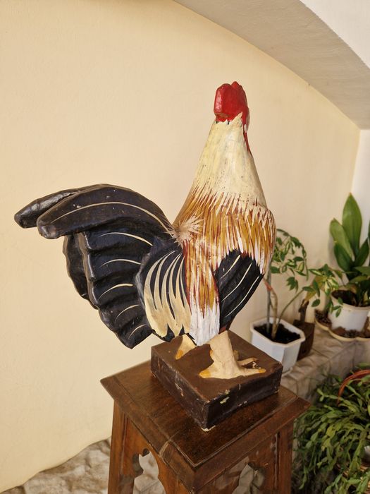 Страхотна голяма антикварна фигура- Папие Маше