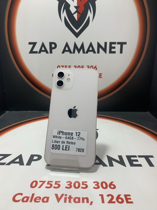 Zap Amanet Vitan - iPhone 12 - White - 64GB - 77%