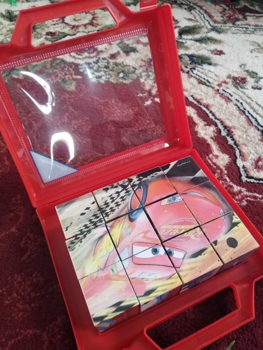 Puzzle Cuburi Lightning McQueen Cars, 12 Piese NOU
