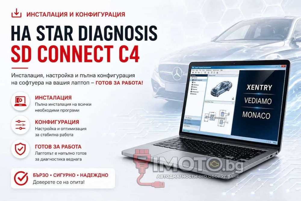 Инсталация и конфигурация на Star Diagnosis SD Connect C4 Xentry
