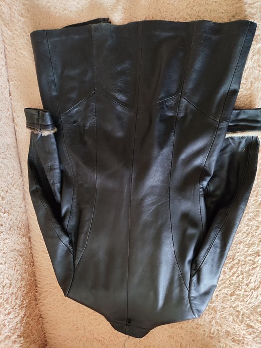 Пальто сюртук кожаный