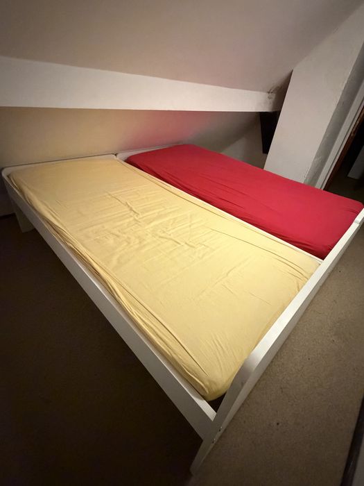 Set 2 paturi single 90x200 + saltele + somiere incluse