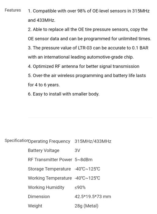 Senzori roti Originali Launch pentru orice autoturism cu sistem TPMS