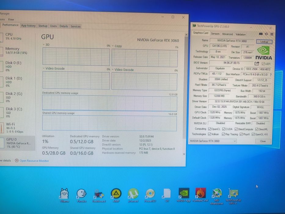 Nvidia Gigabyte GeForce RTX 3060 12GB 192 biti  Eagle OC