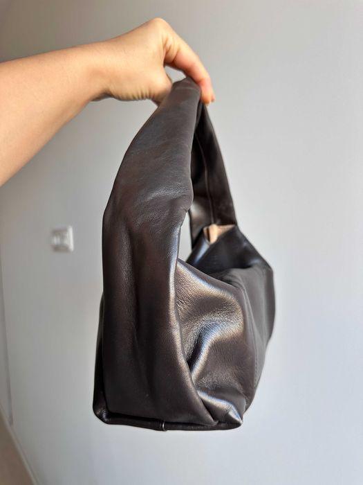 Geanta piele naturala Massimo Dutti maro