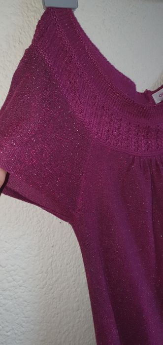 Bluza tricot  mov/ violet elegant cu fir stralucitor XS/ S