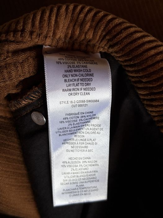 Equipment, premium, pantaloni catifea reiată, maro castaniu, cașmir