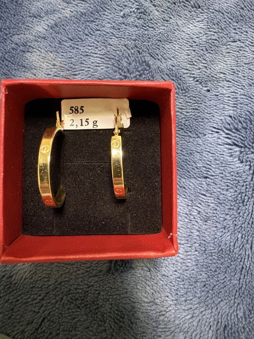 Продам серьги конго желтое золото
