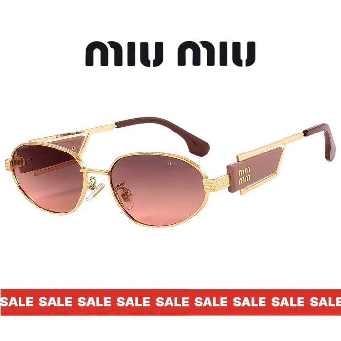 Miu Miu Fuse 2027 Дамски слънчеви очила с интересна плочка с надпис на рамката