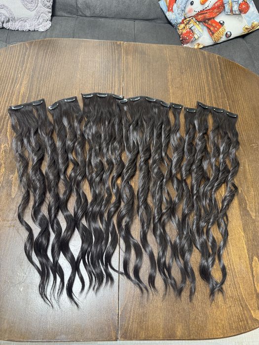 Много висок клас коса ,тъмно кафяво 75 см,200гр.