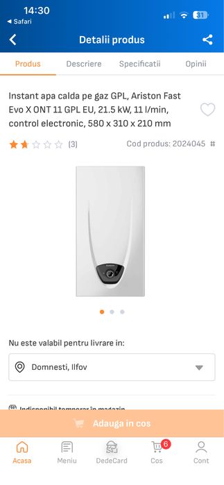 Instant gpl apa calda 11 litri