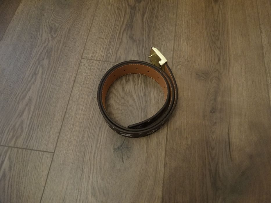 Curea Louis Vuitton Monogram maro 105 cm cu Cataramă Aurie + Cutie, Card și Pungă cadou