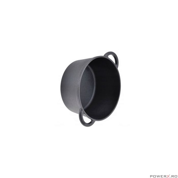 Oala din fonta 4 litri, 24 cm, cu capac, negru, KingHoff