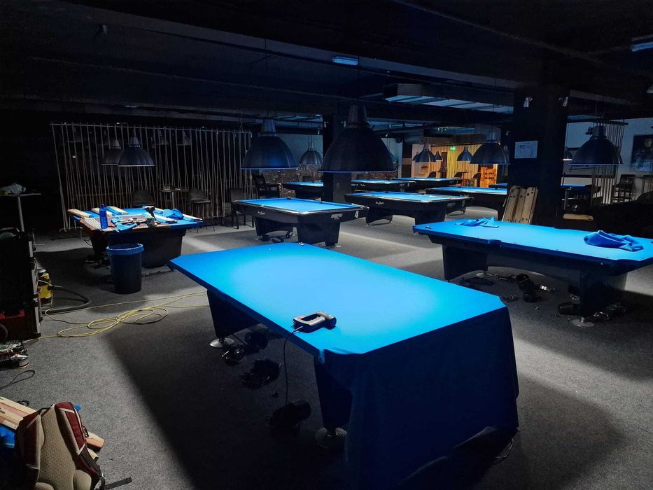 POSTAV mese de biliard, tacuri biliard, bile si varfuri, creta biliard