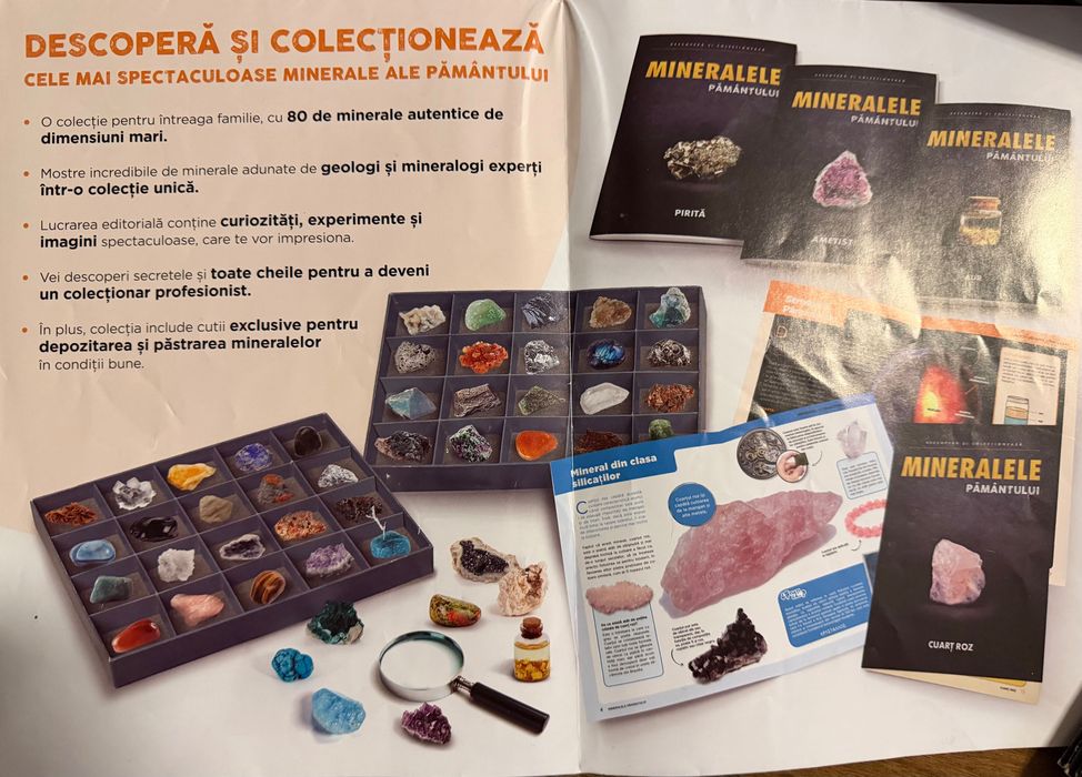 Colectia Mineralele Pamantului 80/80 completa (cutii individuale + revistele aferente)
