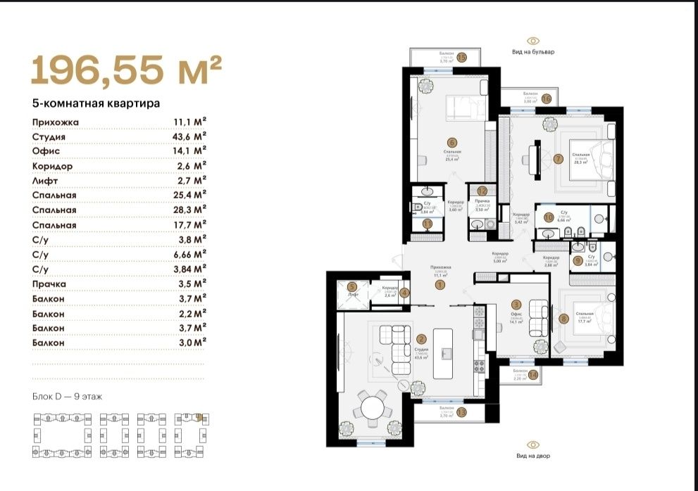 Пентхаус в Мирабад Авеню(Mirabad Avenue) 420м²