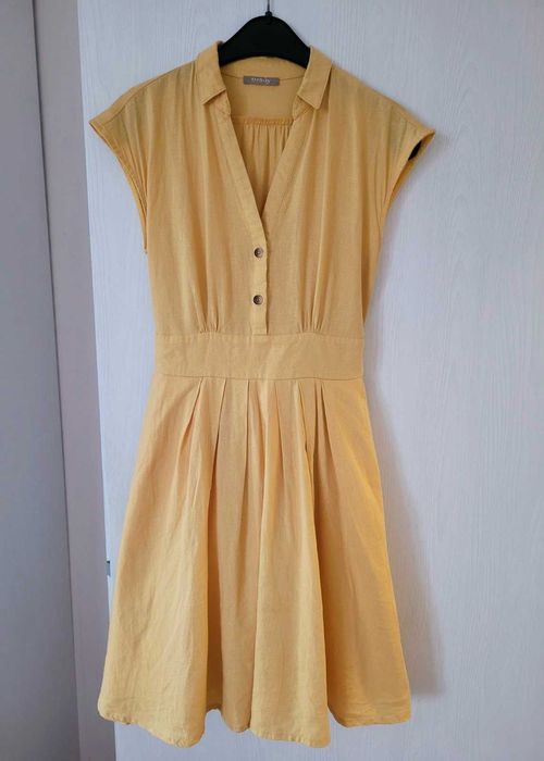 Жълта ленена рокля Orsay 34-36