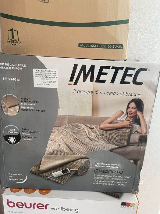 Patura Electrica Incalzita - iMetec CaldoPlaid Elegance 180x140cm