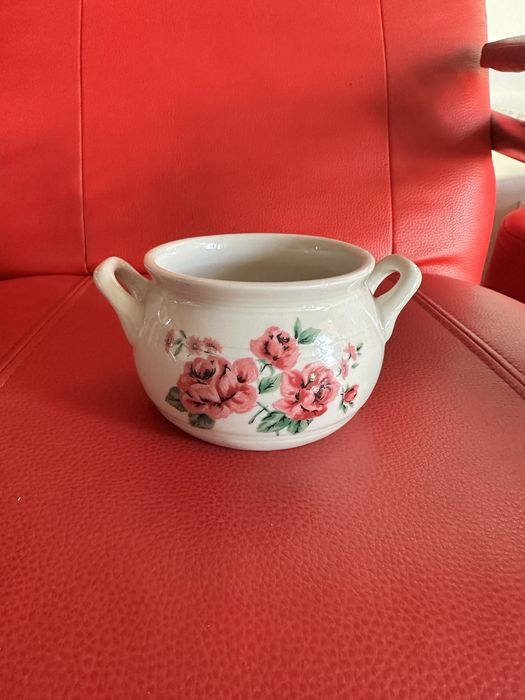 Vas ceramic cu model floral