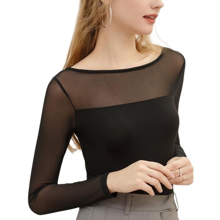 Черный женский лонгслив