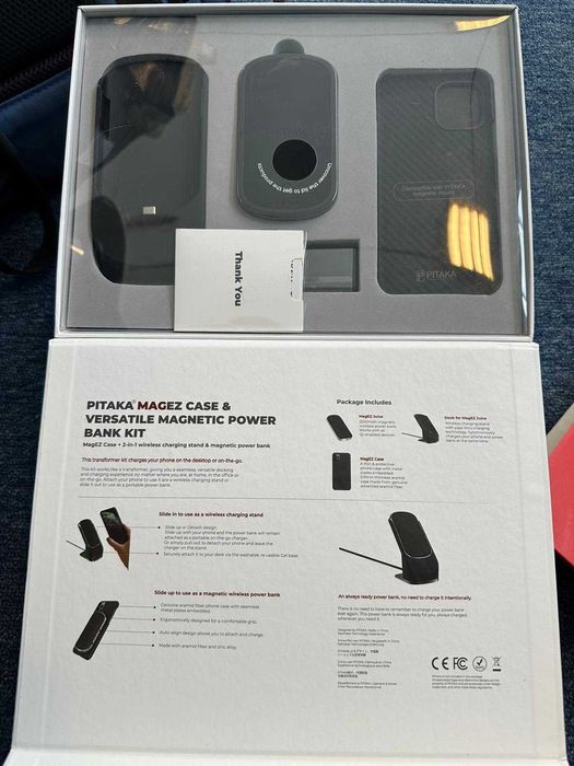 Statie de incarcare PITAKA, Set cu husa compatibila cu iPhone 11 Pro