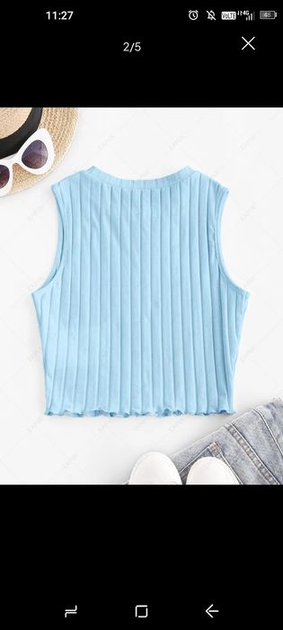 Top light Blue bumbac