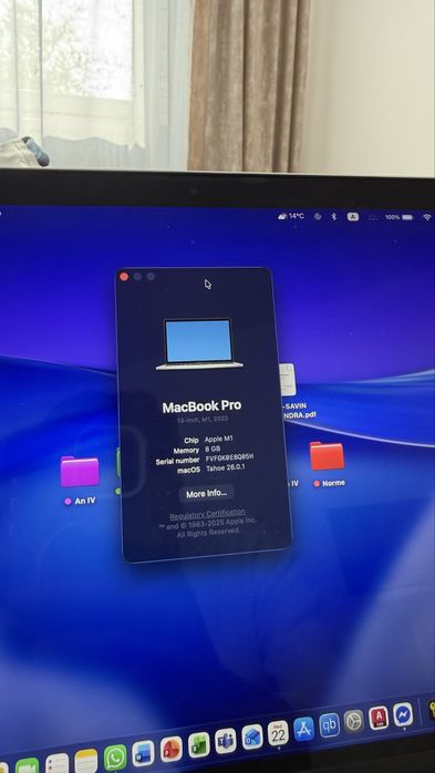 MacBook Pro 13-inch M1 512GB SSD 8GB RAM Silver