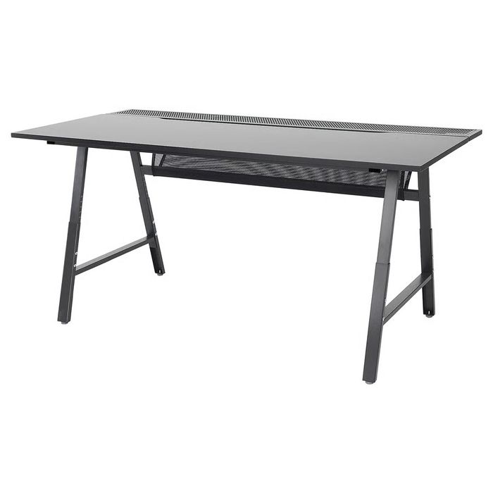 Birou gaming reglabil IKEA UTESPELARE 160x80cm, negru, ca nou