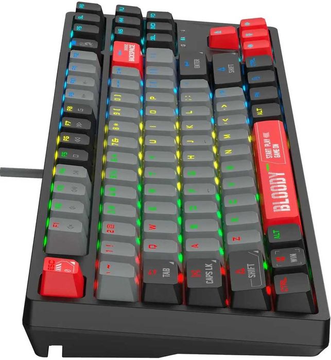 Игровая мех-кая клавиатура  Bloody S87 RED SWITCH/black/Grey/White 1.4