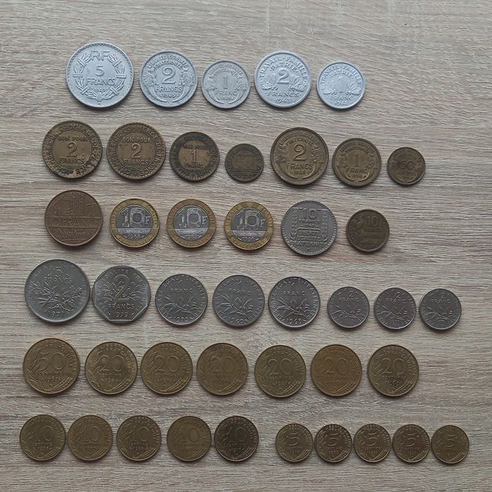 Лот френски монети (1922 - 1990)