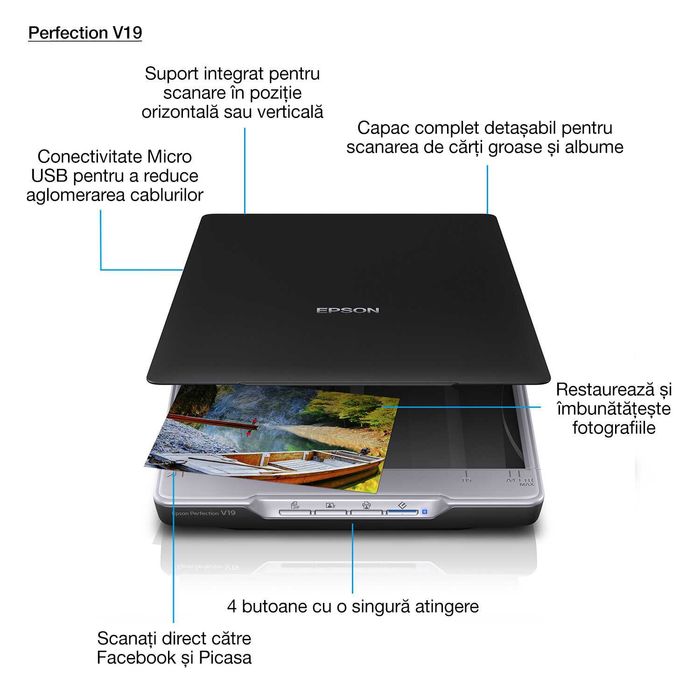 Scanner Epson Perfection V19, A4, 4800dpi, USB