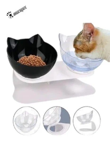 Хранилка купички за хранене на коте/ котешка хранилка за храна и вода