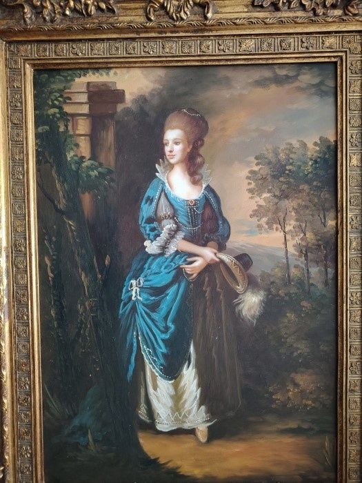 Ulei pe pânză o lucrare deosebita Baroc cu o rama superbă foarte lata