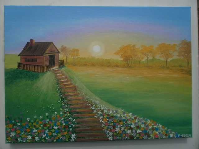 Горски пейзаж и хижа