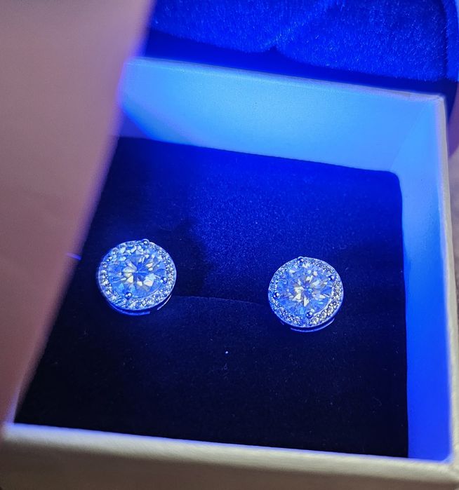 Cercei dama -argint (925) cu pietre pretioase- Certif GRA_Testate