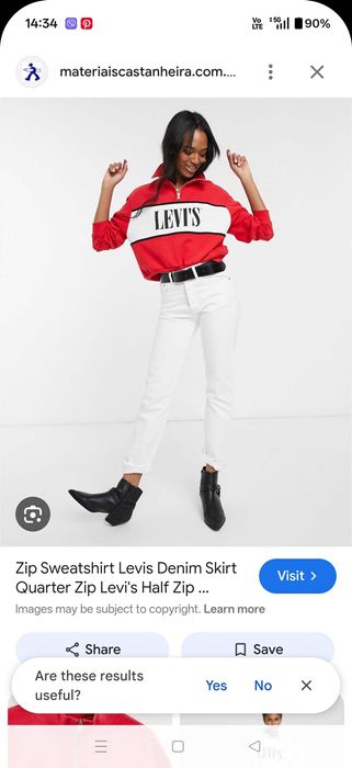 Levi's суичър блуза с цип cropped