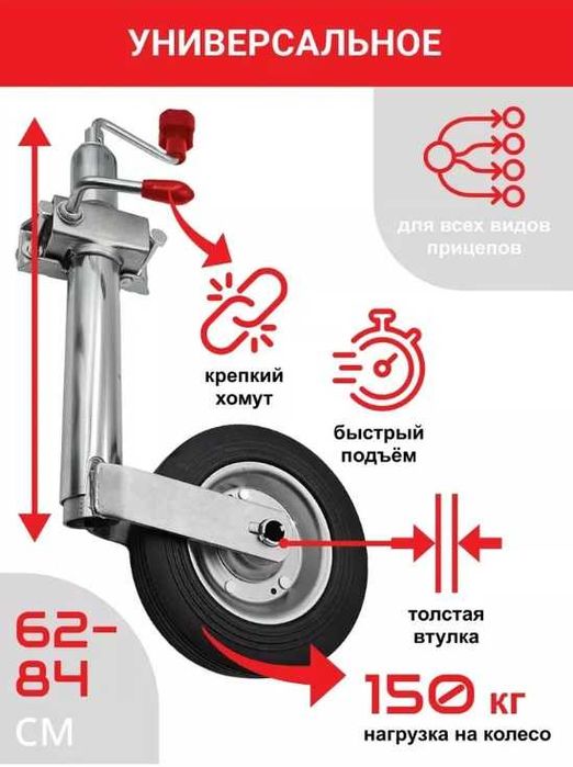 Опорное колесо для прицепа с крепежом