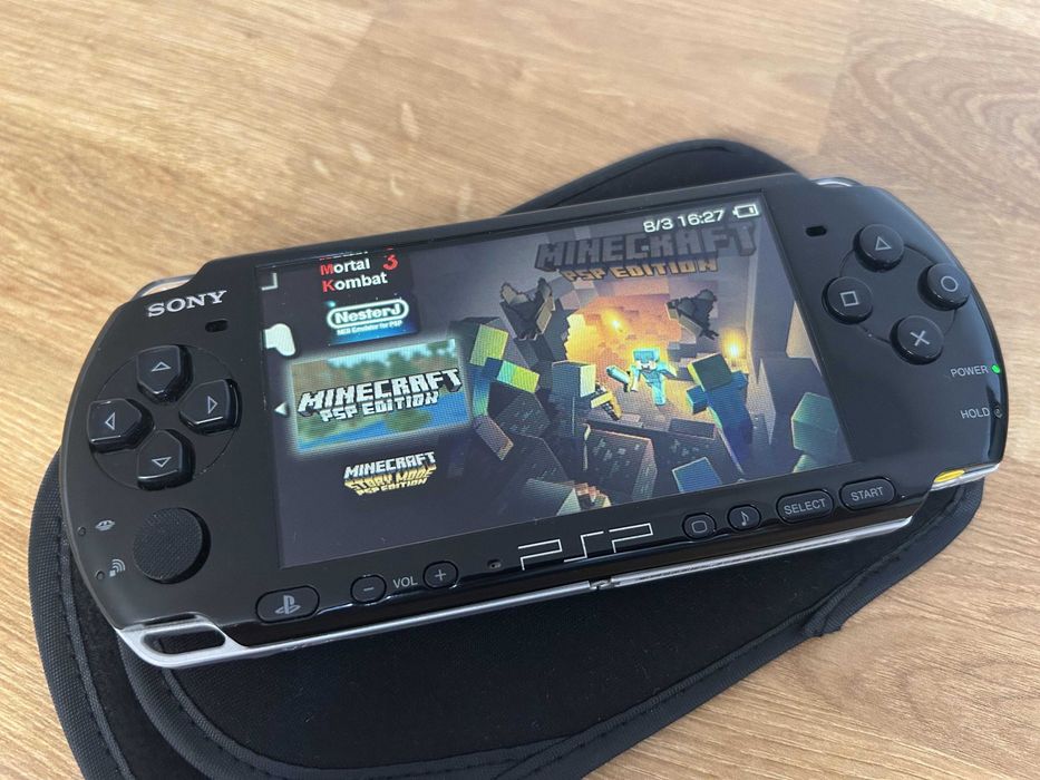 Consolă PSP 3000 neagra modată — acumulator nou, garantie 1 an