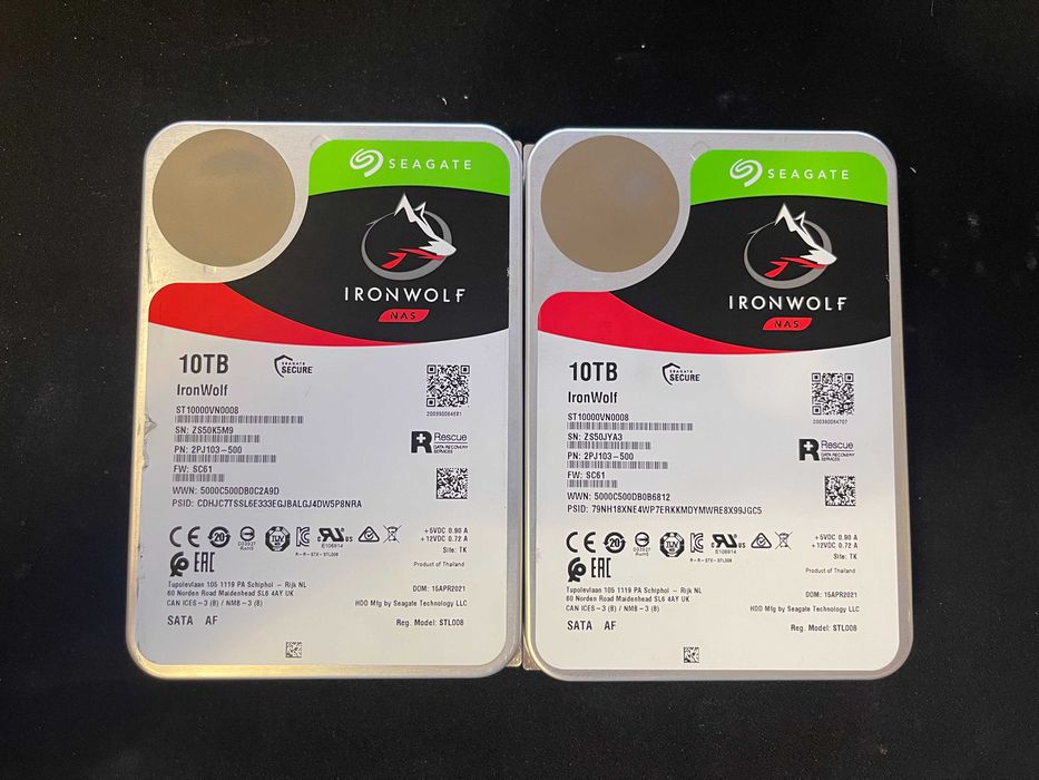 2бр. HDD Seagate IronWolf 10TB с до 2г. гаранция