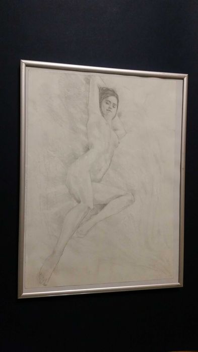 Чудесен акт на красива жена. В метална рамка със стъкло отпред.