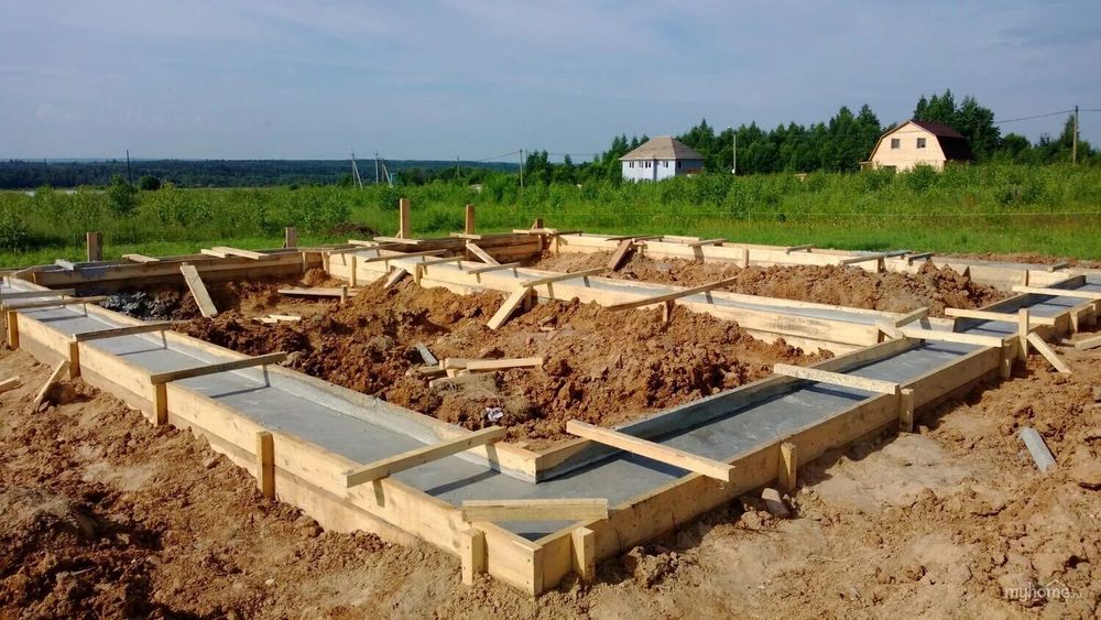Заливка фундамента