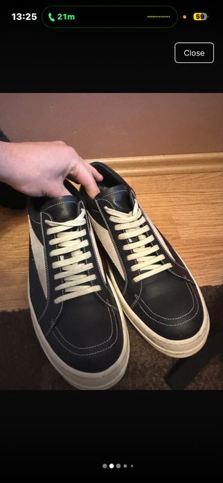 rick owens vans learher black