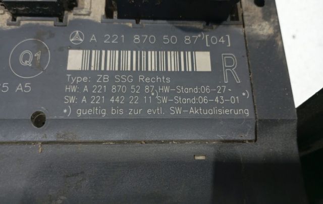 Modul scaun dreapta fata A2218705087 Mercedes-Benz S-Class W221 [face