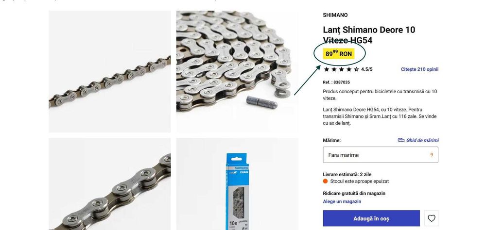 Piese pt bicicleta; Lanțuri Shimano Deore, Pedale, Pompe(Super Ofertă)