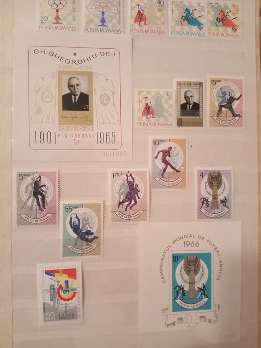 Clasor complet timbre românești noi (MNH) 1964-1969 - 14 pagini