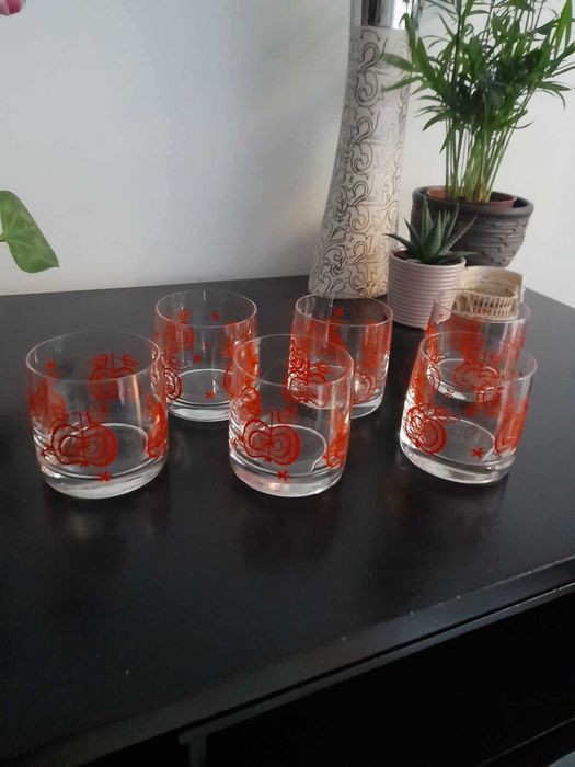 Винтидж стъклени чаши, сервиз за алкохол