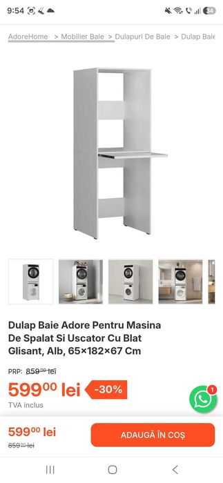 Dulap masina de spalat si uscator rufe